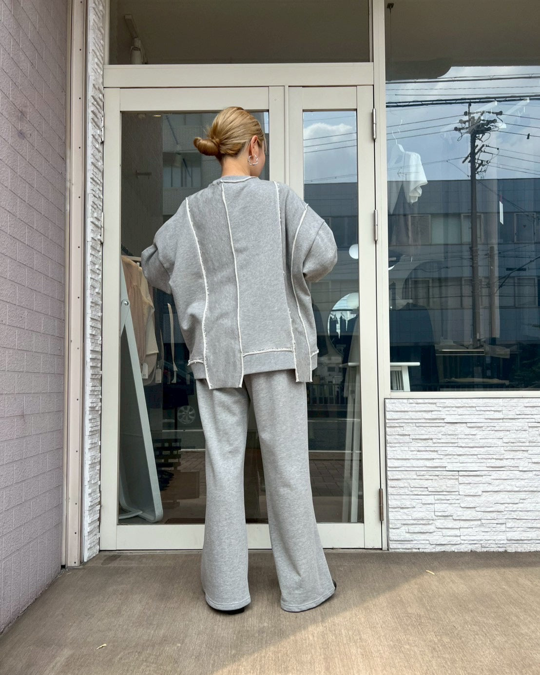 カットオフラインスウェットパンツ