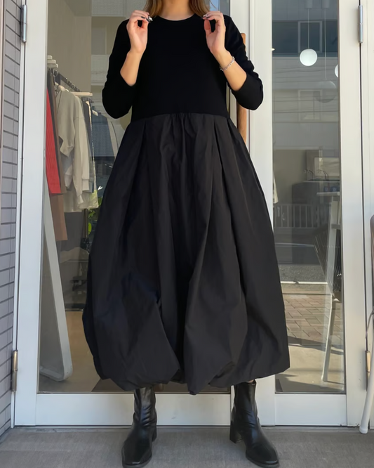 ロングスリーブドッキングバルーンワンピース