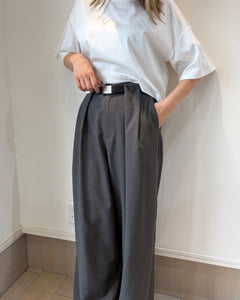 タックベルトループワイドパンツ