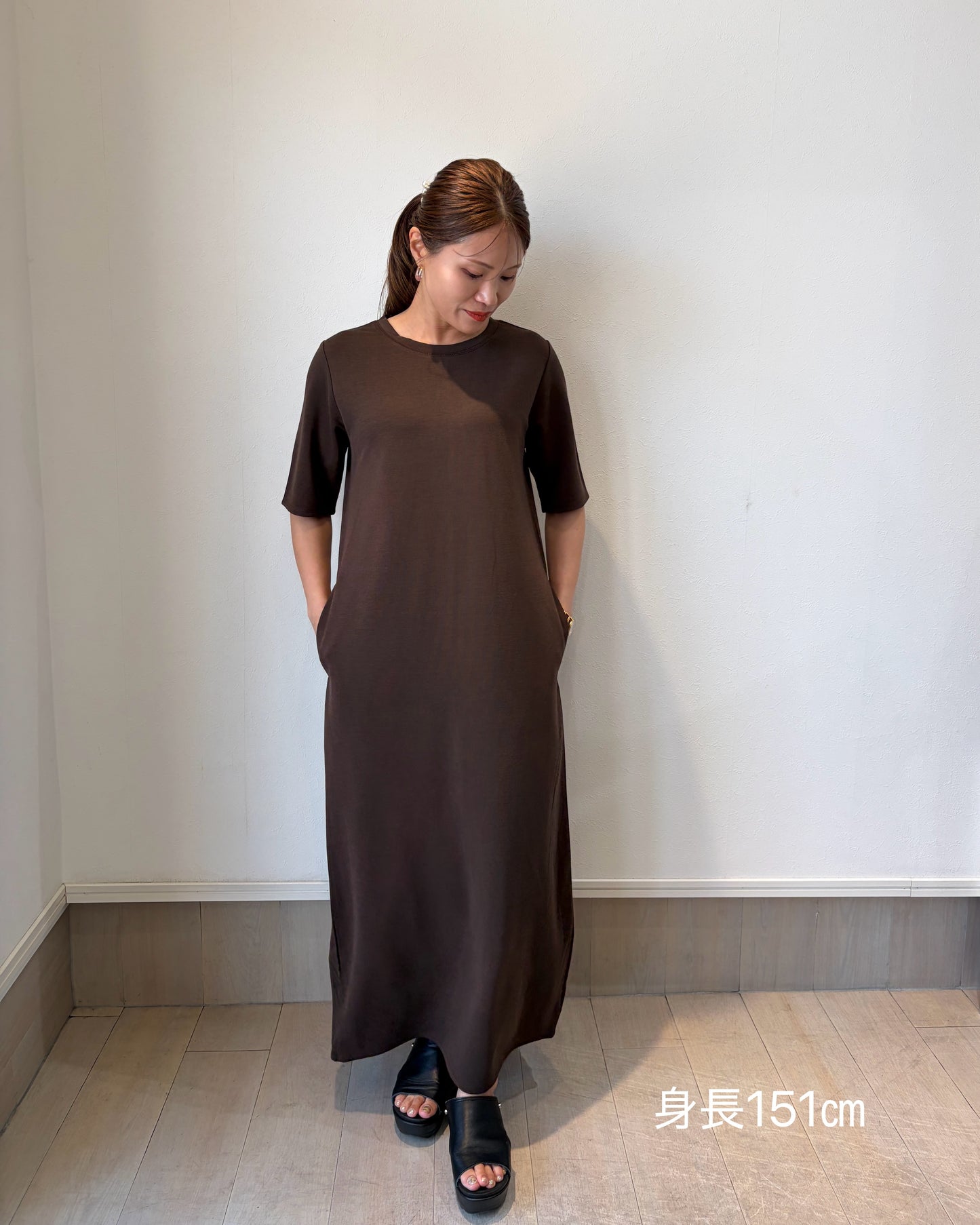 接触冷感Tシャツワンピース