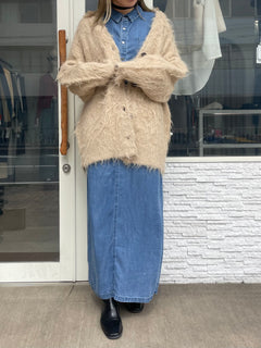 シャギーロングカーディガン