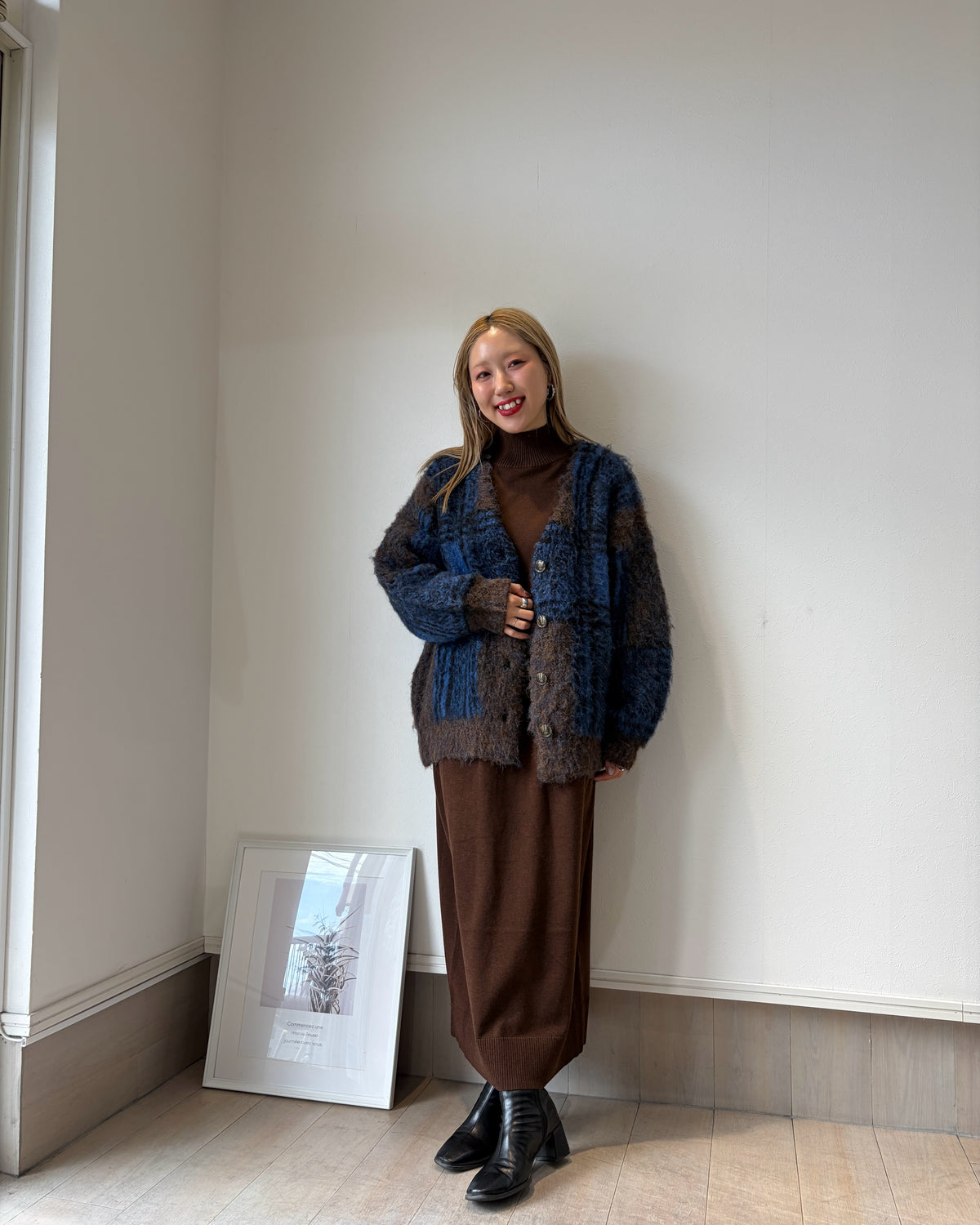 ストレートニットワンピース