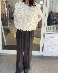 ニットフリンジベスト