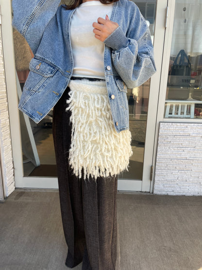 ニットフリンジバッグ