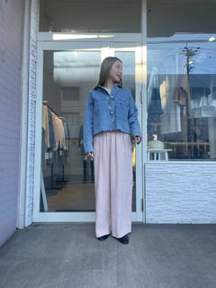 クロップドデニムシャツ