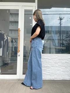 クロスウエストワイドデニム