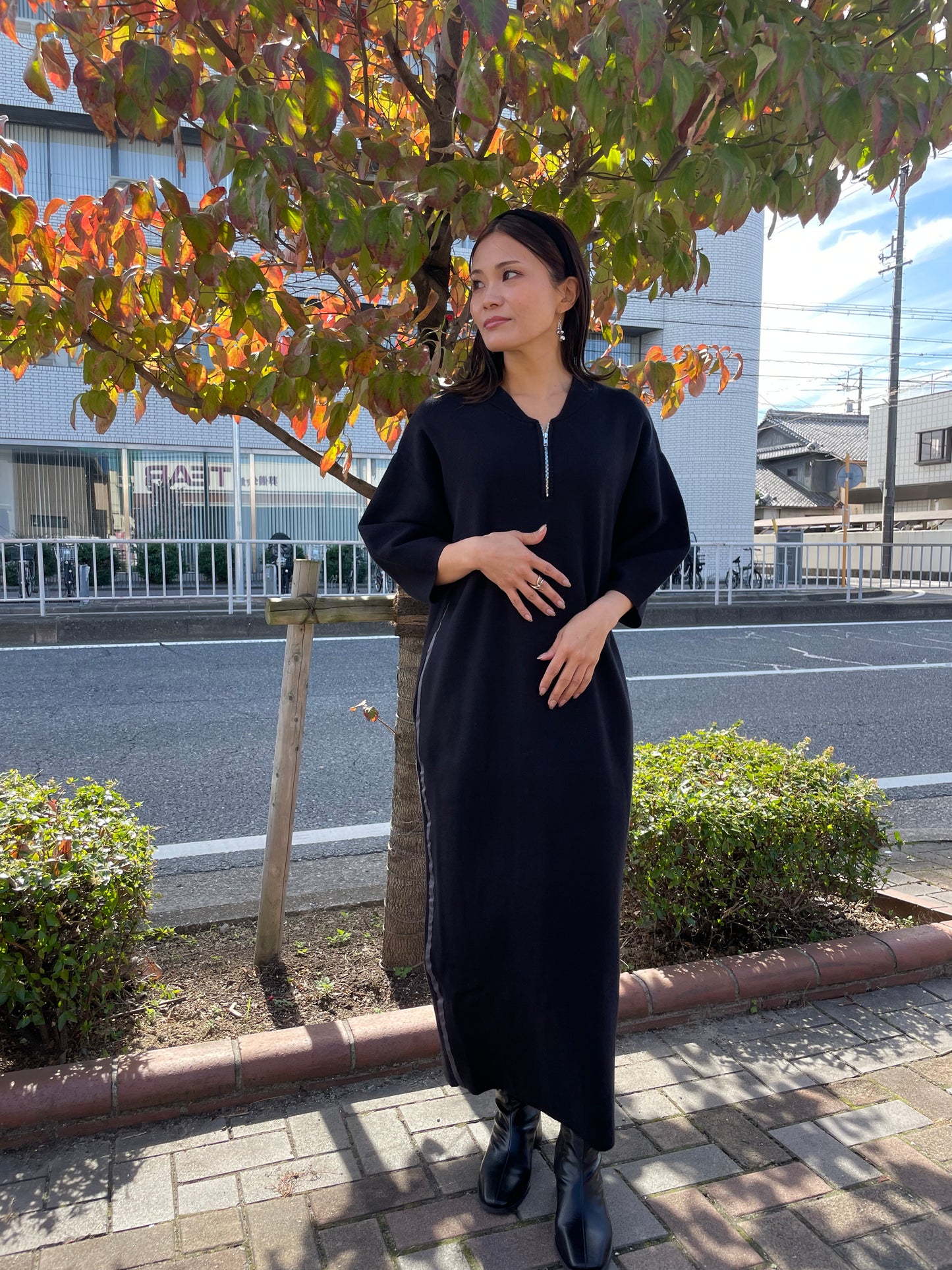 コクーンニットワンピース