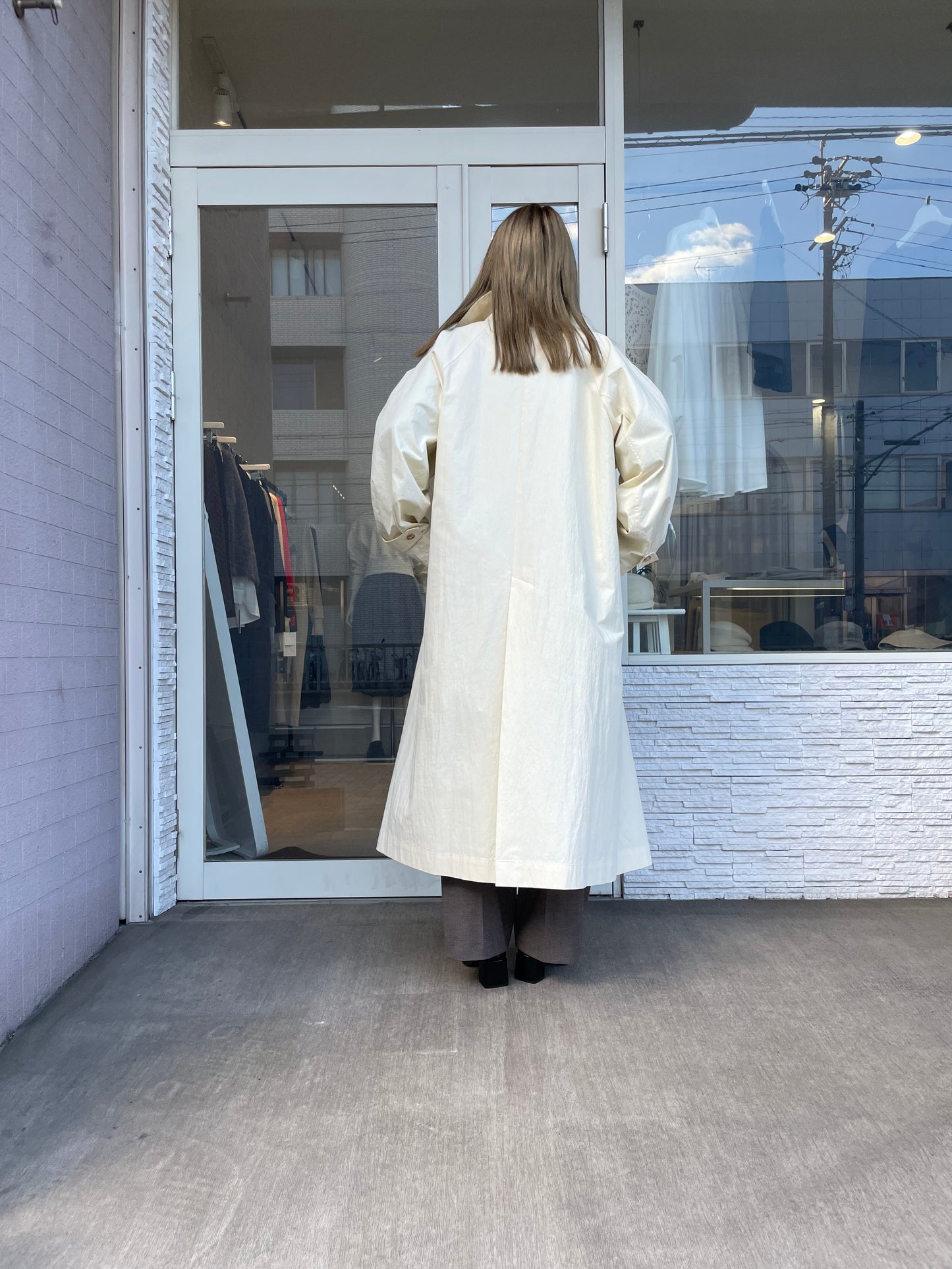 スタンドカラースプリングコート