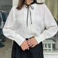【再入荷】細ボウタイブラウス