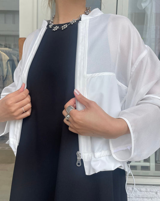 【再入荷】シアーメッシュブルゾン