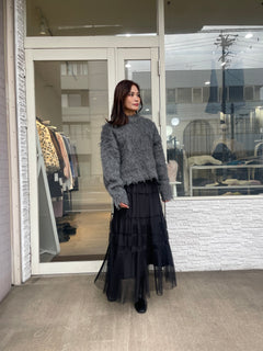 ベロアチュールスカート