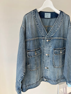 Vネックオーバーサイズデニムジャケット