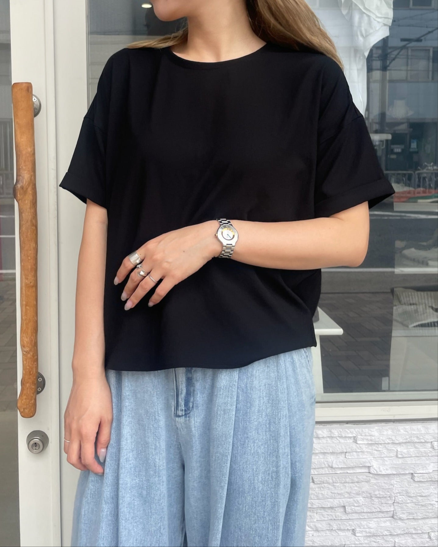 【再入荷】ストレッチシフォンブラウス