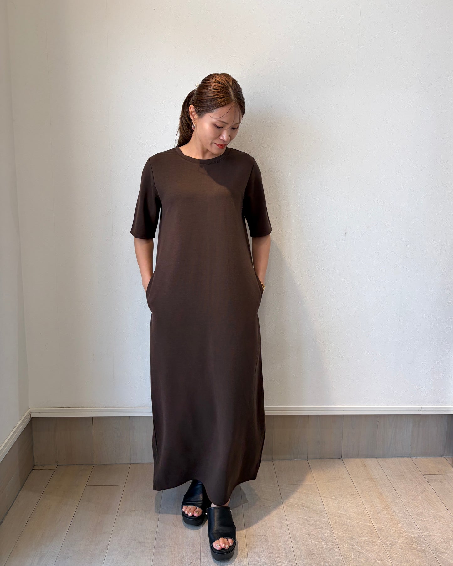 接触冷感Tシャツワンピース