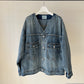 Vネックオーバーサイズデニムジャケット