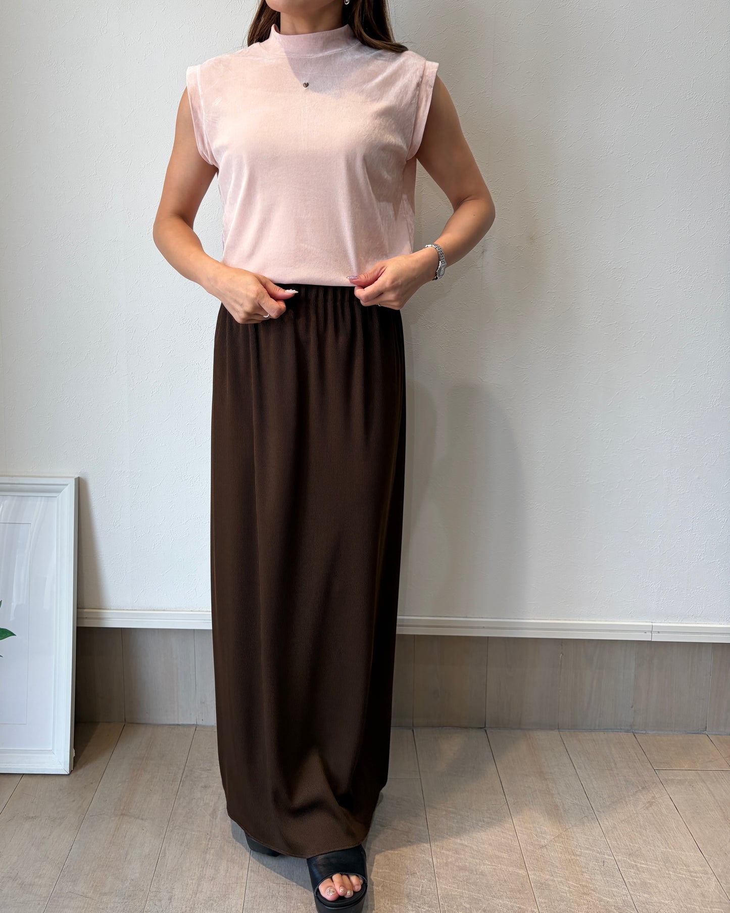 ♡シアーベロアノースリーブトップス