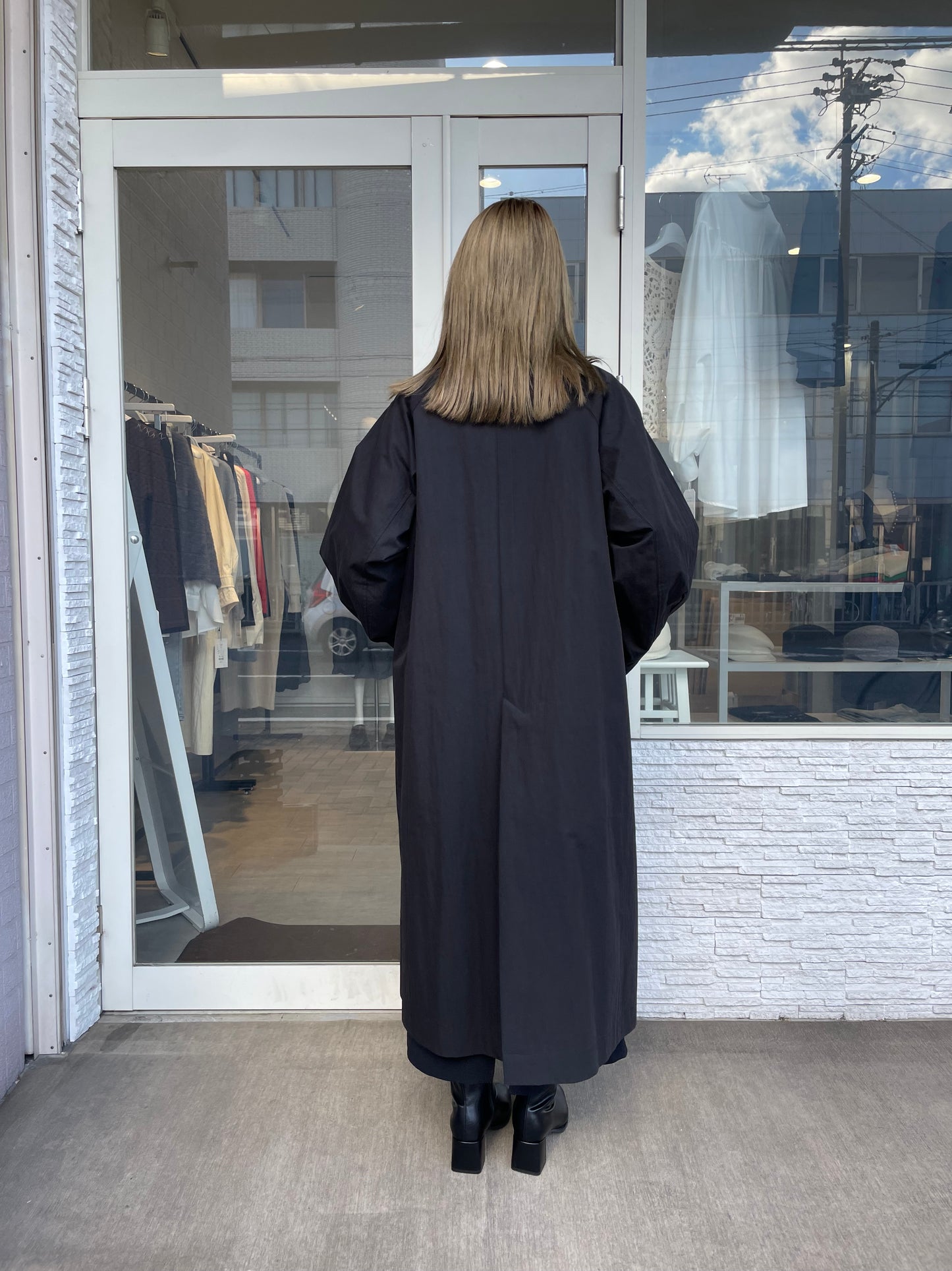 スタンドカラースプリングコート