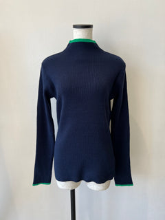 バイカラーリブニット