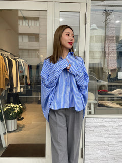 バックギャザーワイドブラウス