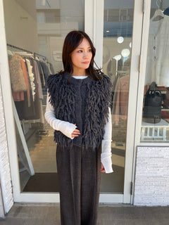 ニットフリンジベスト