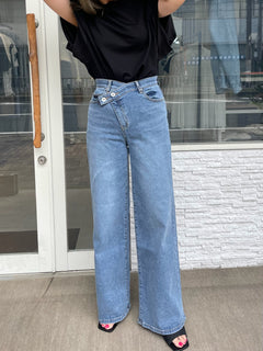 クロスウエストワイドデニム