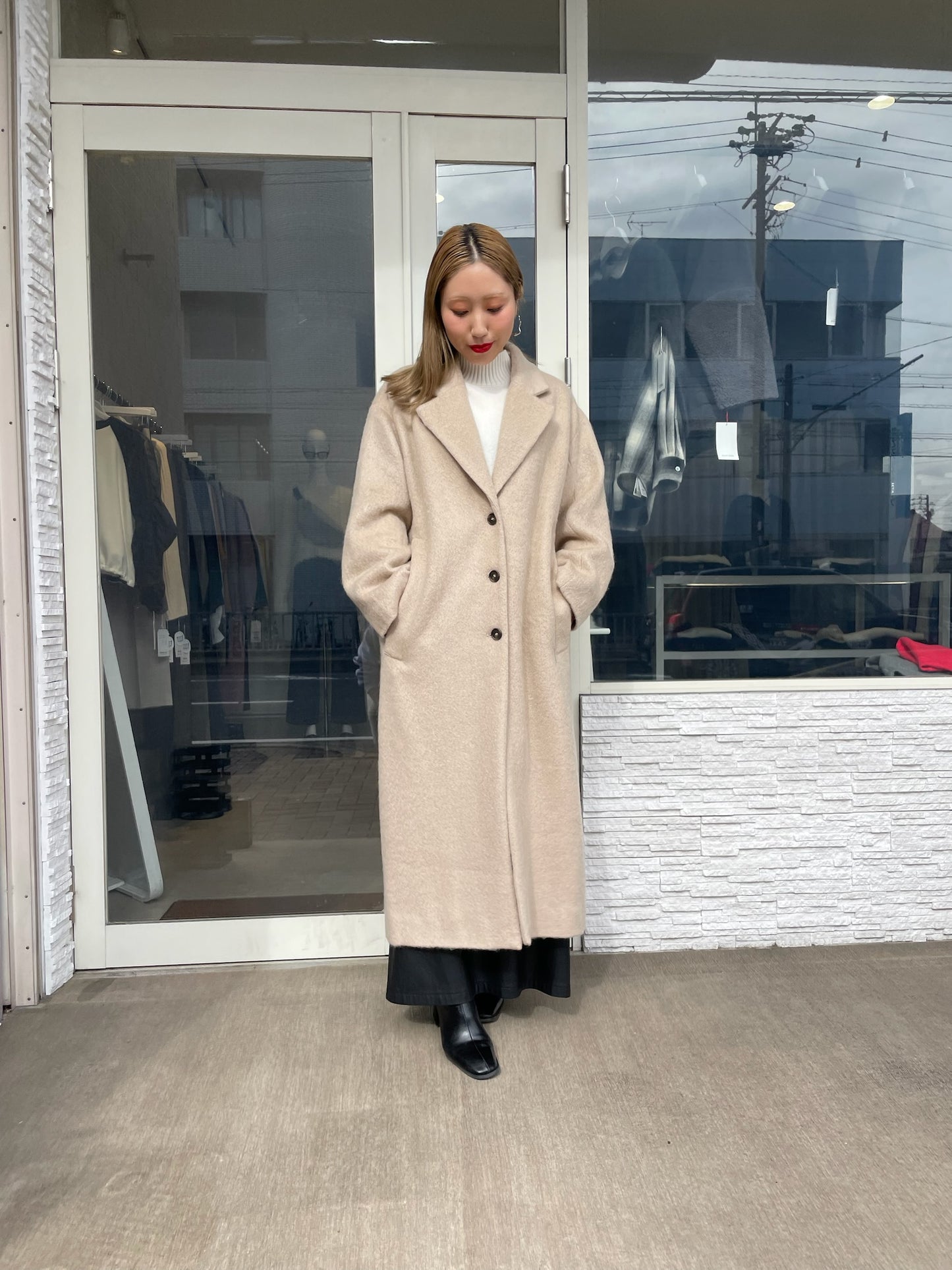 シャギーロングコート