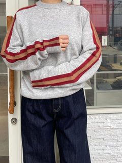 ヤク×メリノウールラインニット