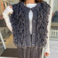 ニットフリンジベスト