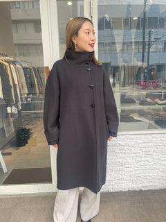 ぺコラムウールスタンドカラーコート