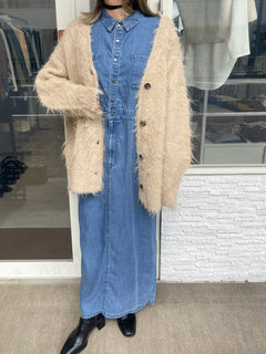 シャギーロングカーディガン