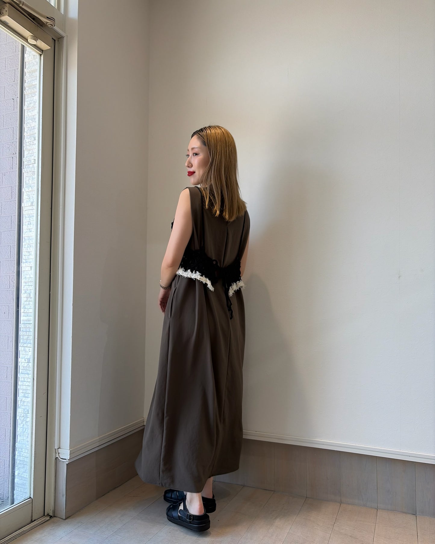 ストレッチシフォンワンピース