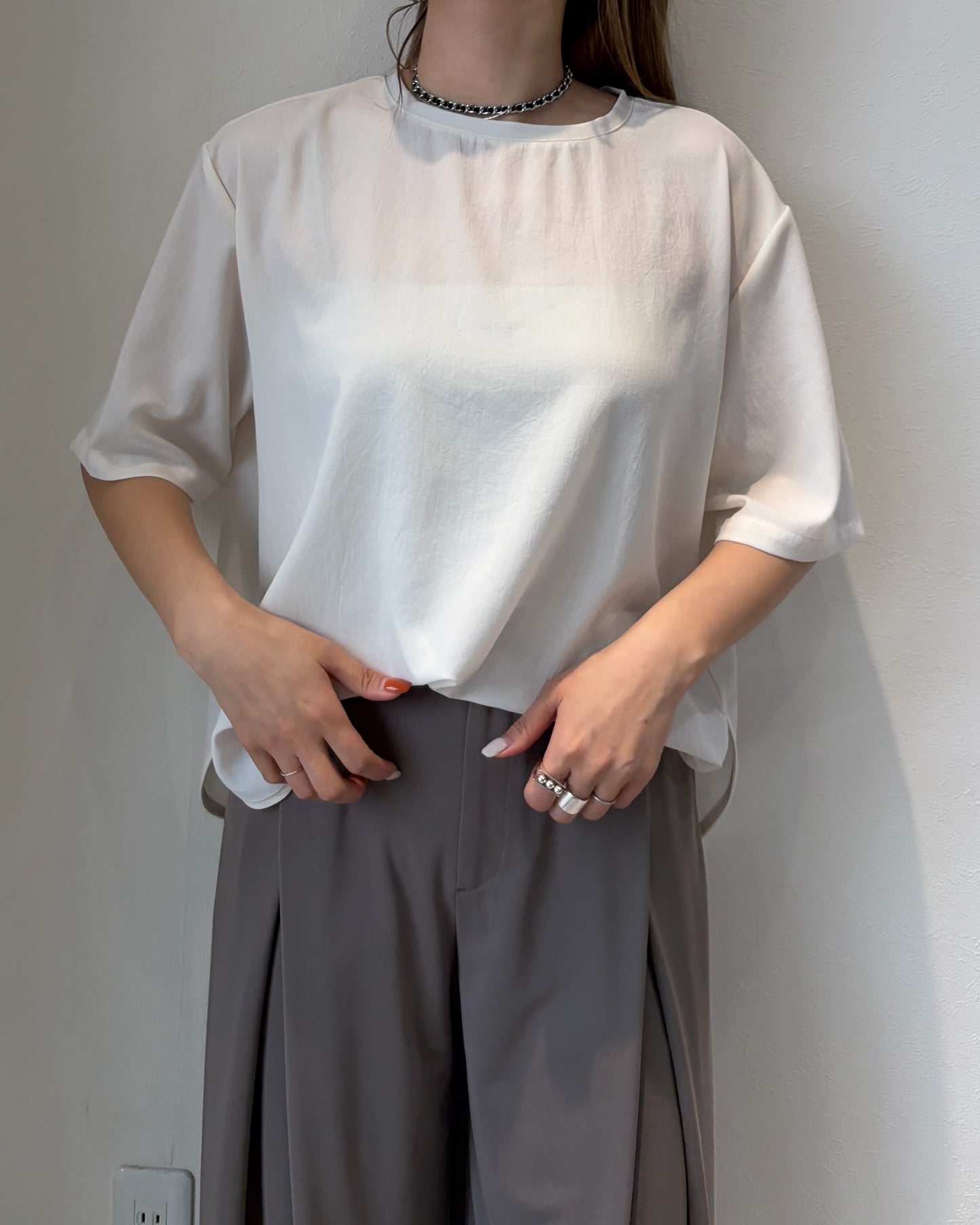 ストレッチシフォンブラウス