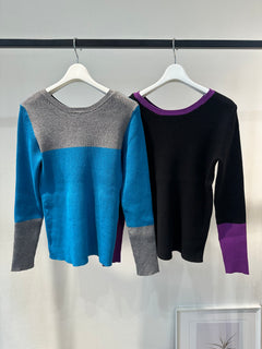 バイカラー2wayリブニット