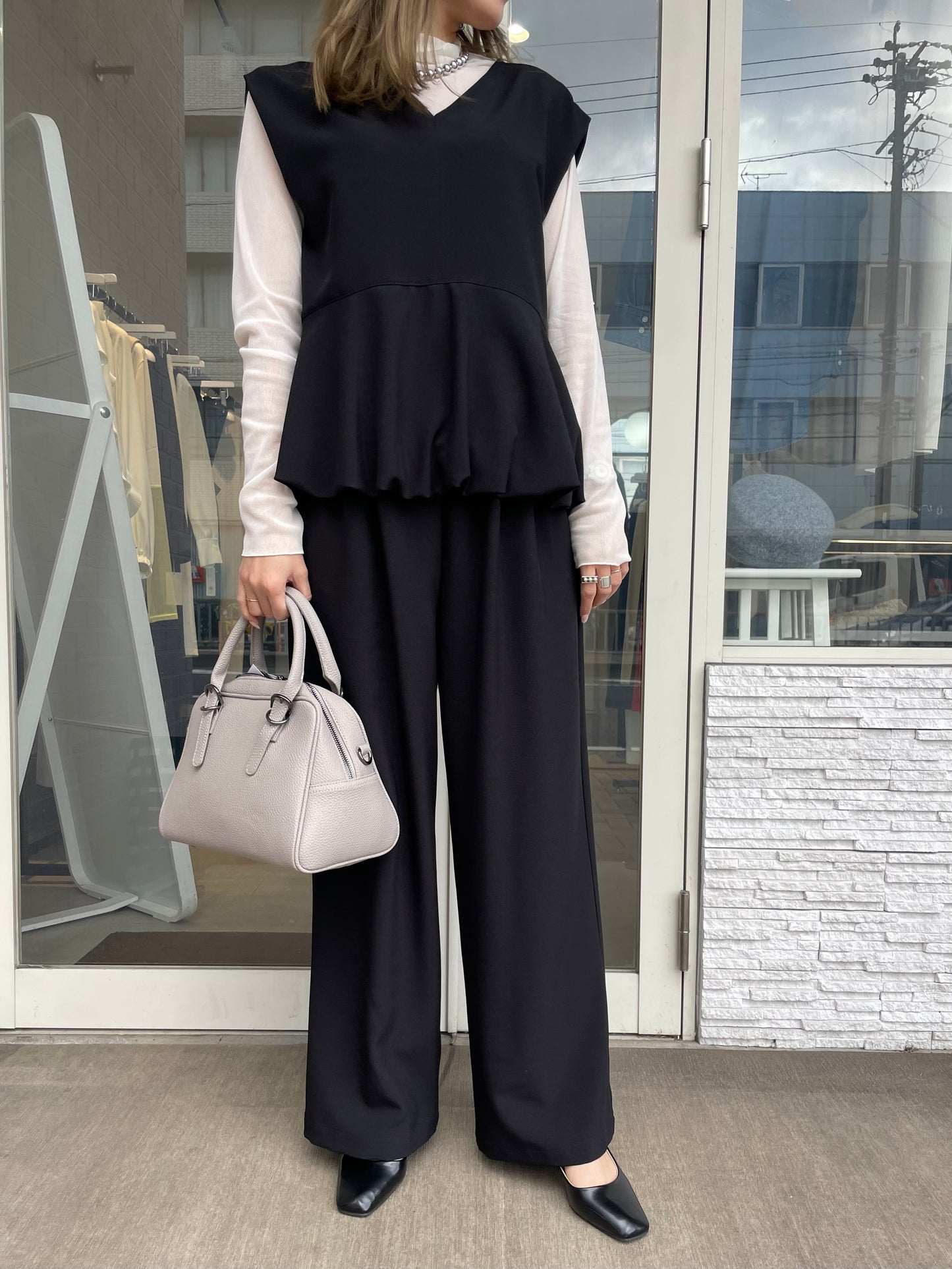 バルーントップス＆ワイドパンツセット