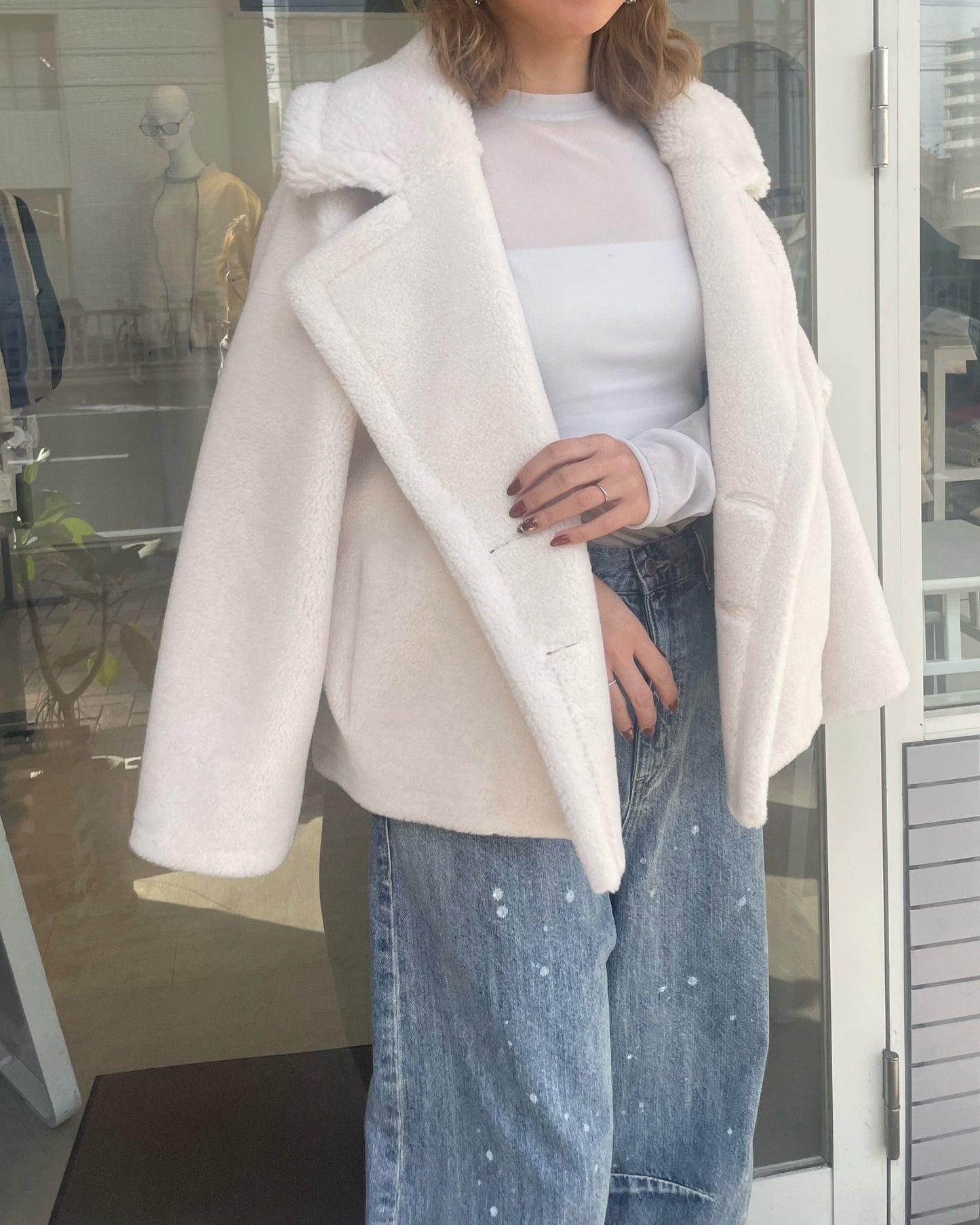 ビッグカラーボアジャケット