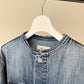 ノーカラーデニムジャケット