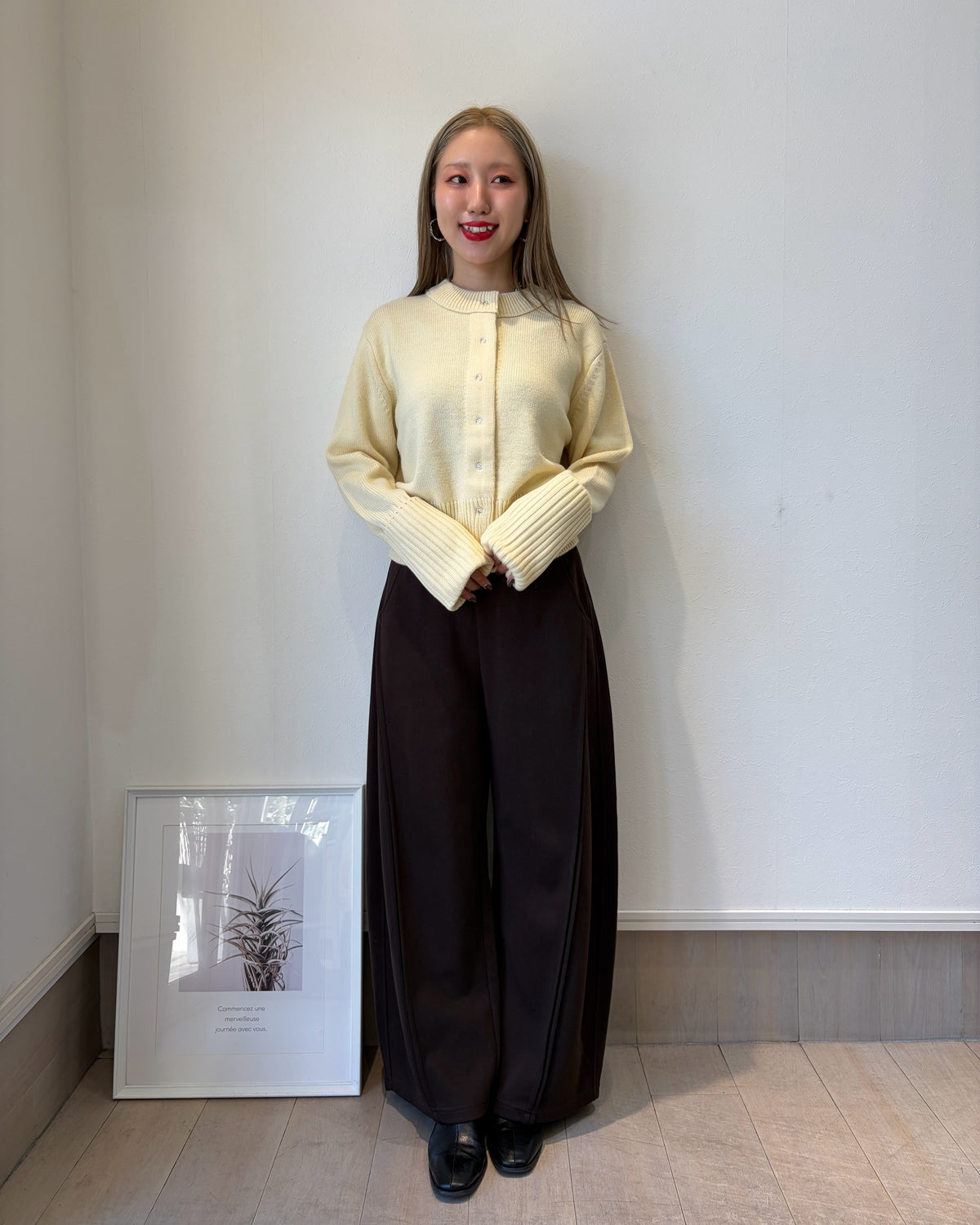ロングスリーブニットカーディガン