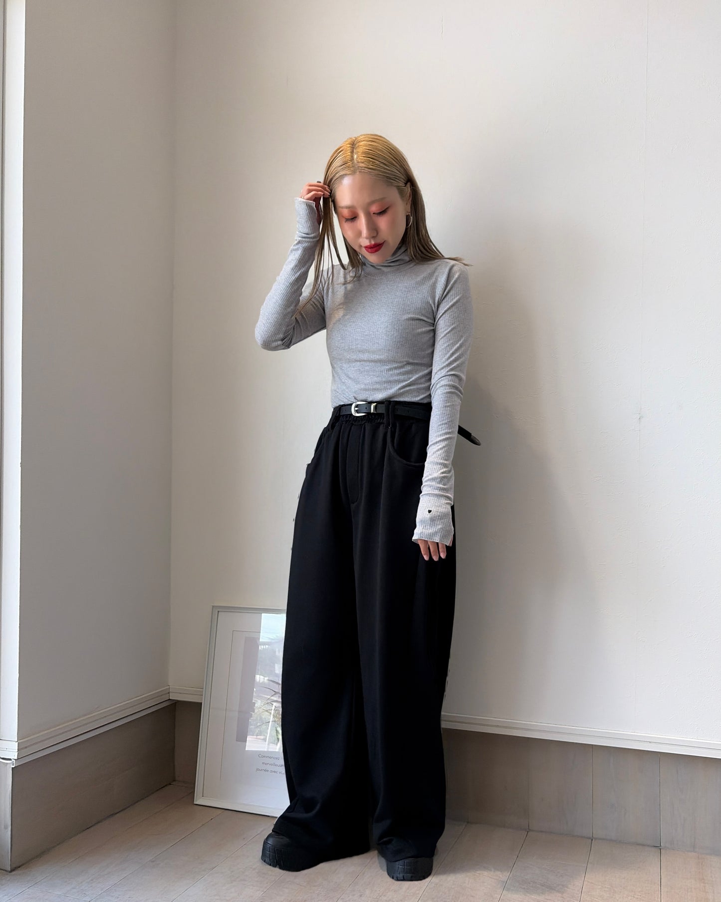 ♡シルクカシミヤブレンドタートルトップス