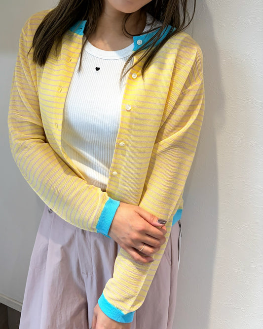 コンパクトパイピングカーディガン