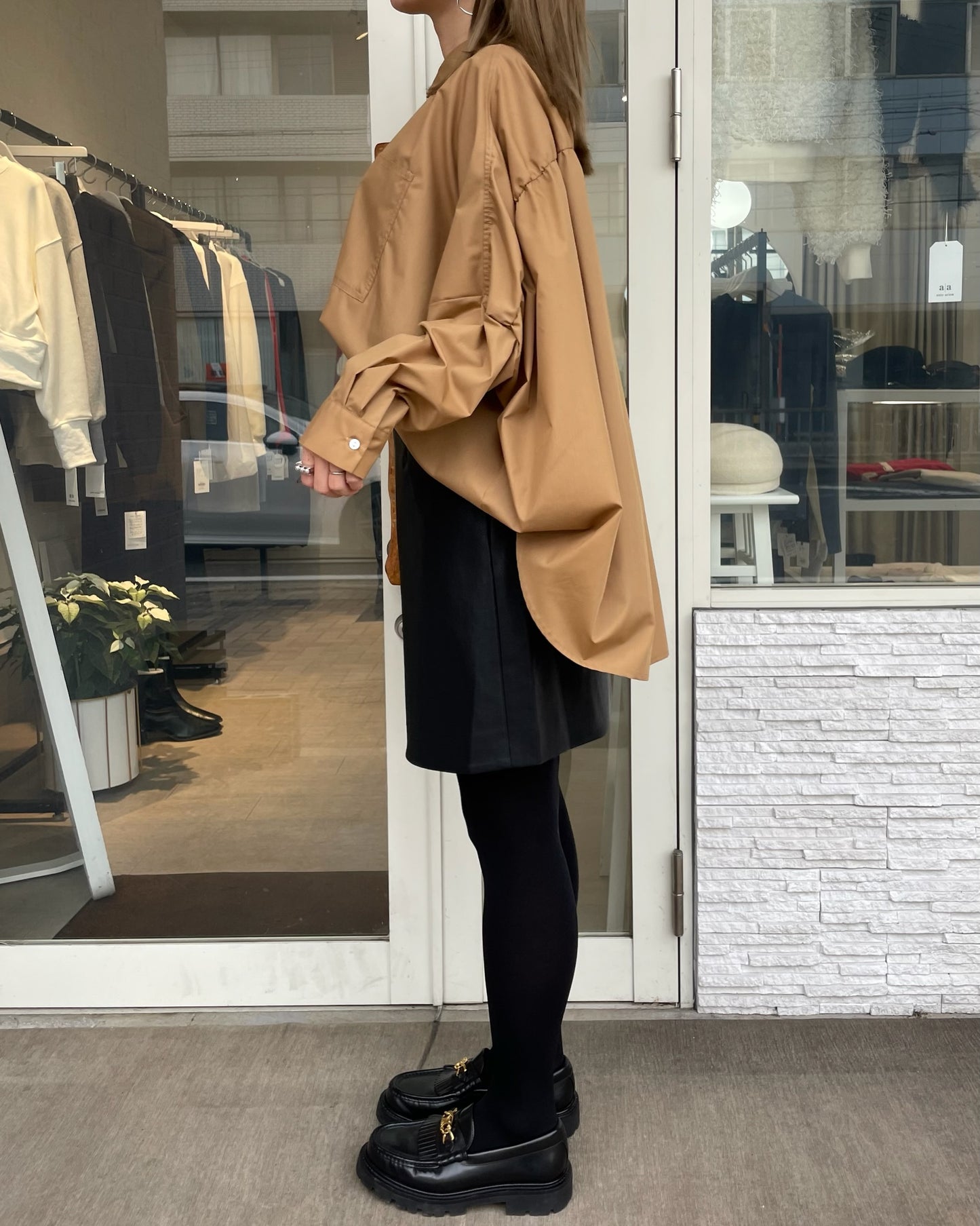 バックギャザーワイドブラウス