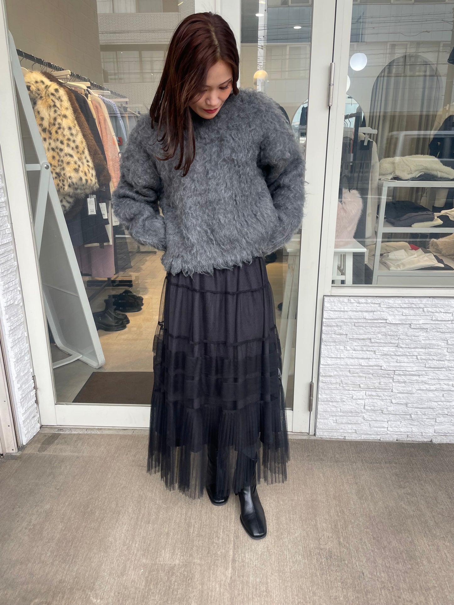 ベロアチュールスカート