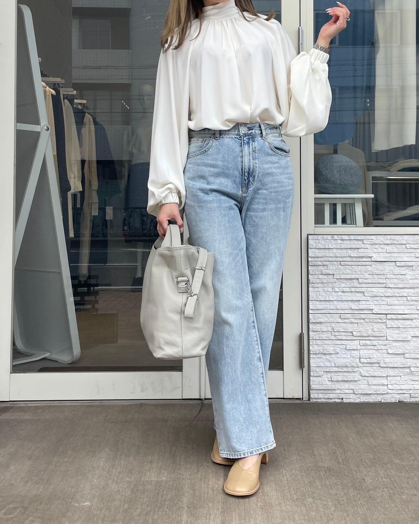 ボリュームスリーブリボンブラウス