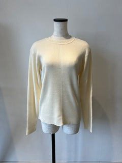 クルーネックリブニット