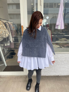 シャギーニットケープ