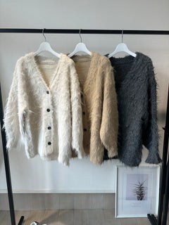 シャギーロングカーディガン