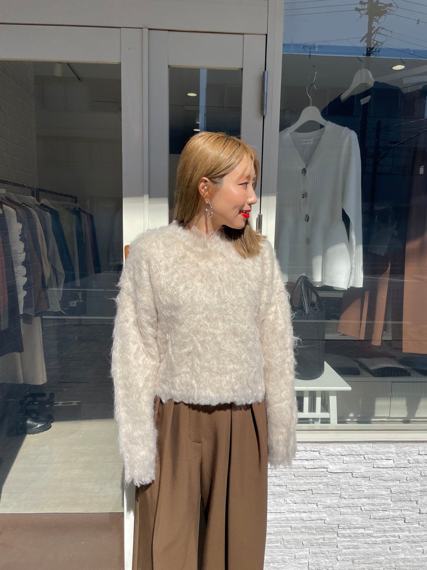 シャギーニットプルオーバー