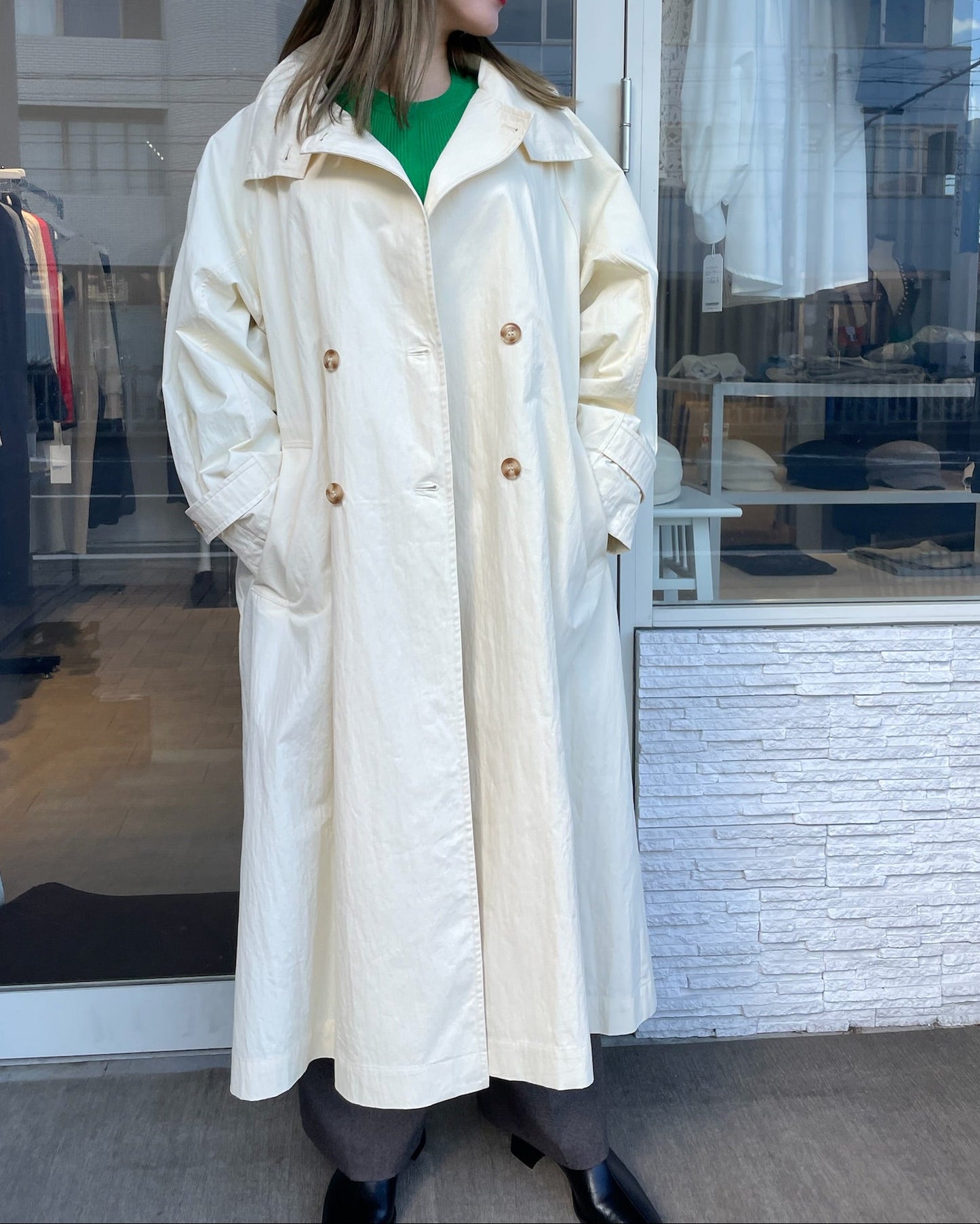 スタンドカラースプリングコート