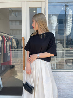シルクブレンドクロップドTシャツ