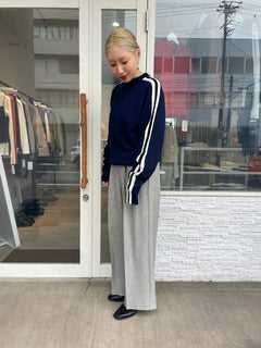 ヤク×メリノウールラインニット