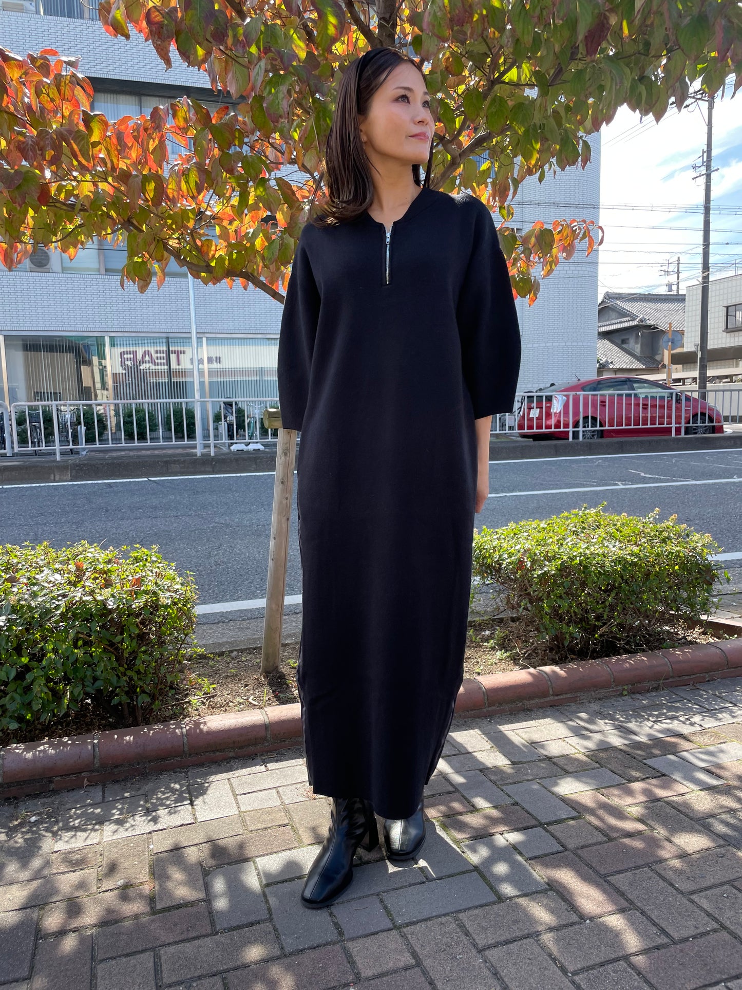 コクーンニットワンピース